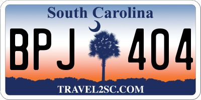 SC license plate BPJ404