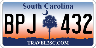 SC license plate BPJ432