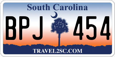 SC license plate BPJ454