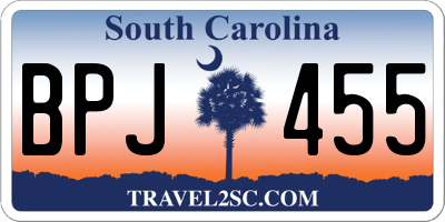 SC license plate BPJ455