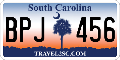SC license plate BPJ456