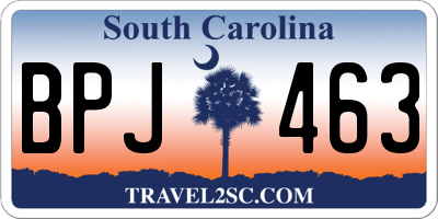 SC license plate BPJ463