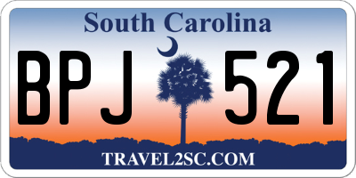 SC license plate BPJ521