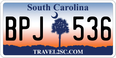 SC license plate BPJ536