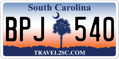 SC license plate BPJ540