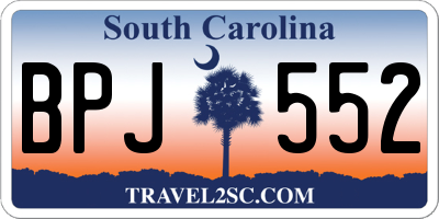 SC license plate BPJ552