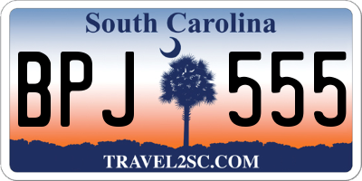 SC license plate BPJ555