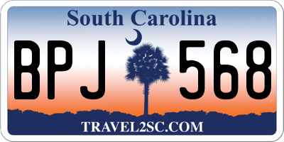 SC license plate BPJ568