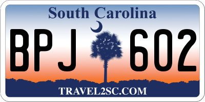 SC license plate BPJ602