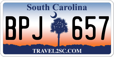 SC license plate BPJ657