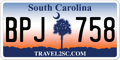 SC license plate BPJ758