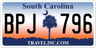 SC license plate BPJ796