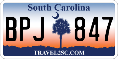 SC license plate BPJ847