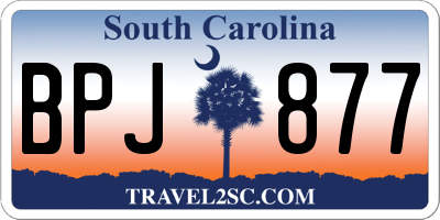 SC license plate BPJ877