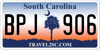 SC license plate BPJ906