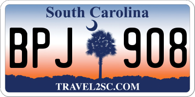 SC license plate BPJ908