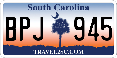 SC license plate BPJ945