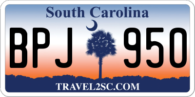 SC license plate BPJ950