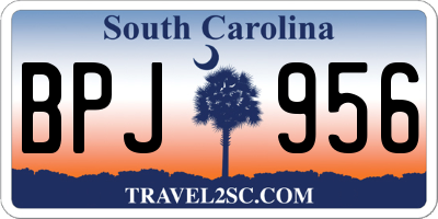 SC license plate BPJ956