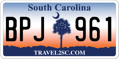 SC license plate BPJ961