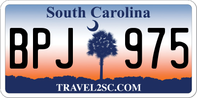 SC license plate BPJ975