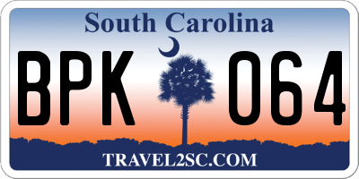 SC license plate BPK064