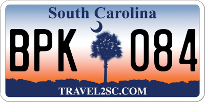 SC license plate BPK084