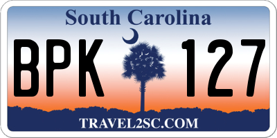 SC license plate BPK127