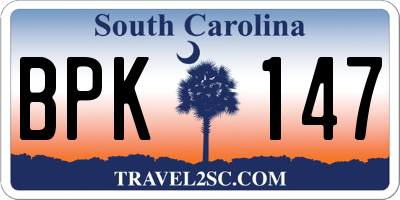 SC license plate BPK147
