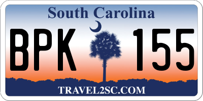 SC license plate BPK155