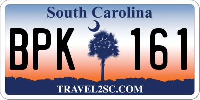 SC license plate BPK161
