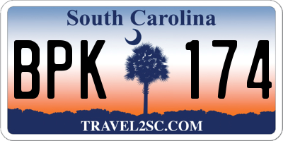 SC license plate BPK174