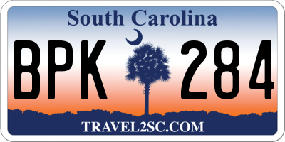 SC license plate BPK284