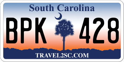 SC license plate BPK428