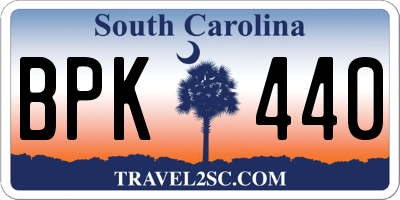 SC license plate BPK440