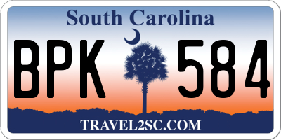SC license plate BPK584