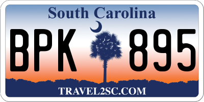 SC license plate BPK895