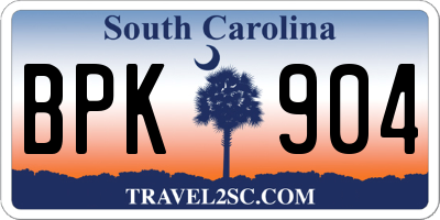 SC license plate BPK904