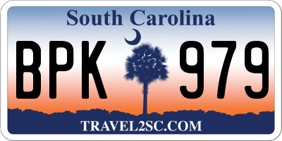 SC license plate BPK979
