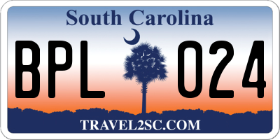SC license plate BPL024