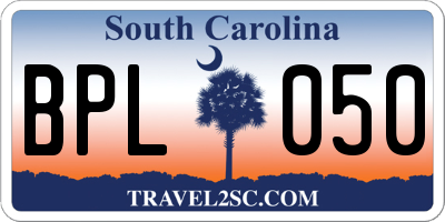SC license plate BPL050