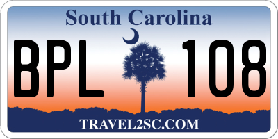 SC license plate BPL108