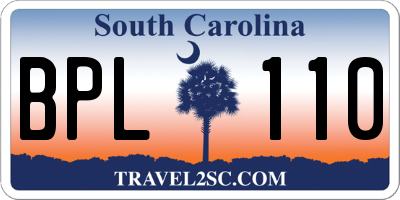 SC license plate BPL110