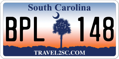 SC license plate BPL148