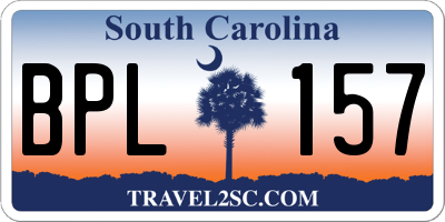 SC license plate BPL157