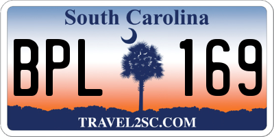 SC license plate BPL169