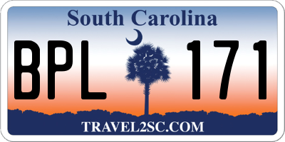 SC license plate BPL171