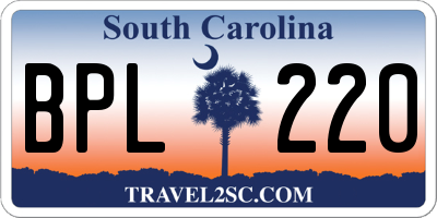 SC license plate BPL220