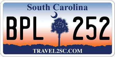 SC license plate BPL252
