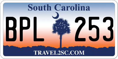 SC license plate BPL253